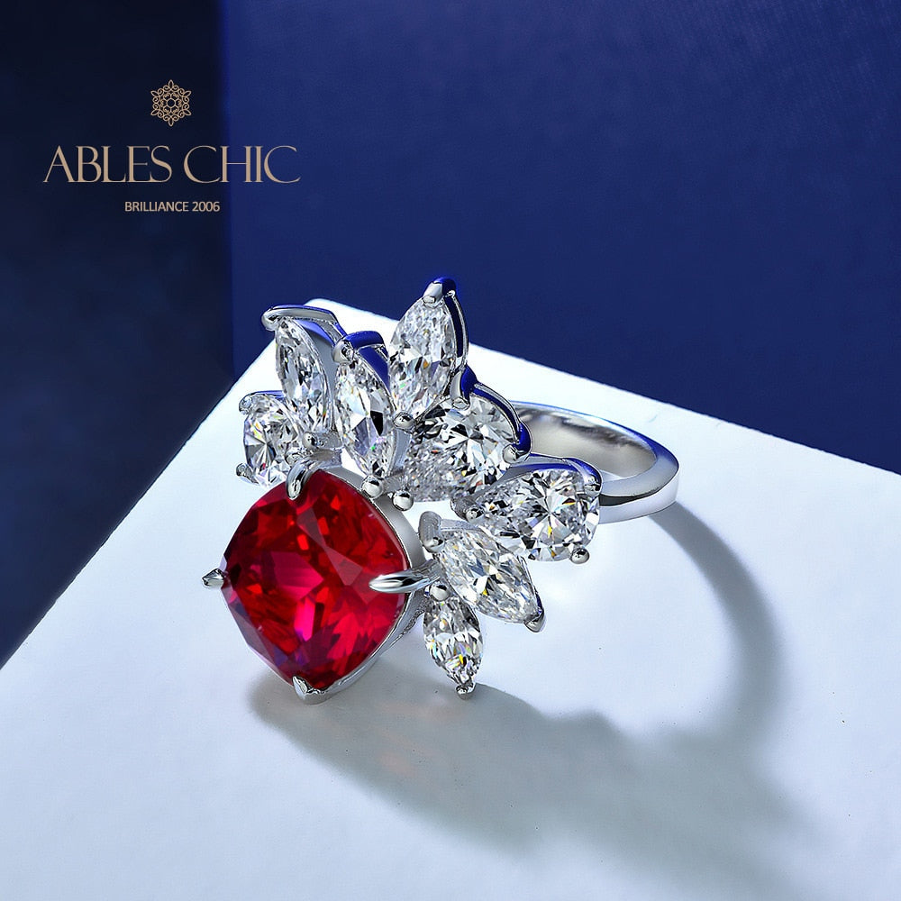 Ruby Floral Cluster Ring R1527
