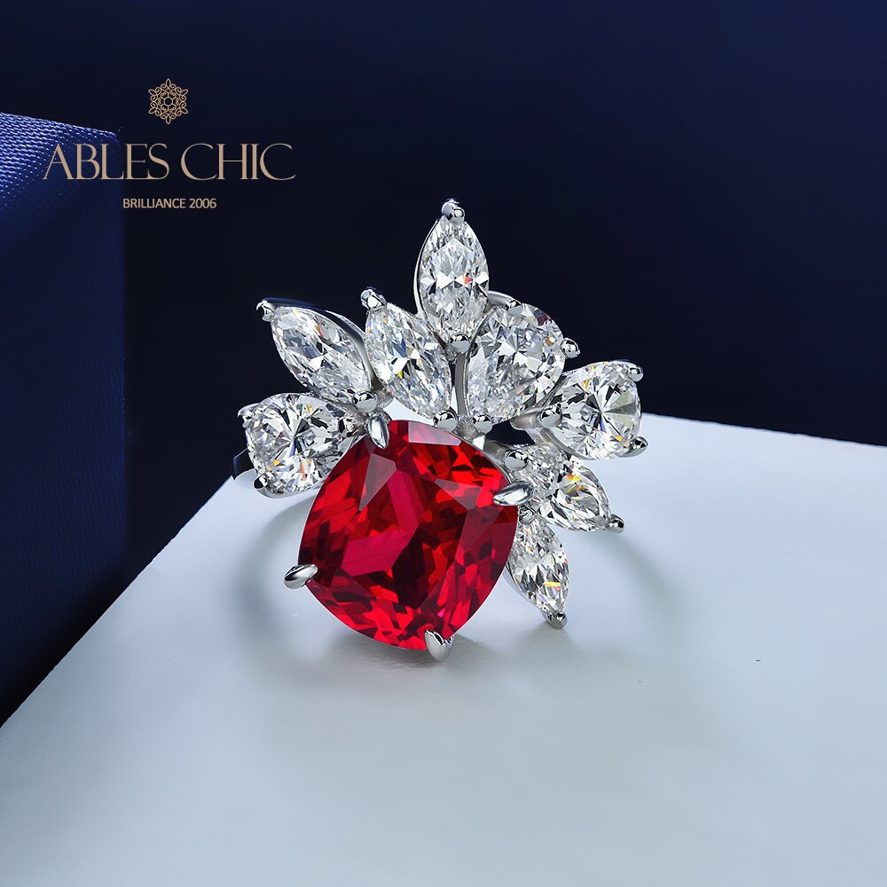 Ruby Floral Cluster Ring R1527