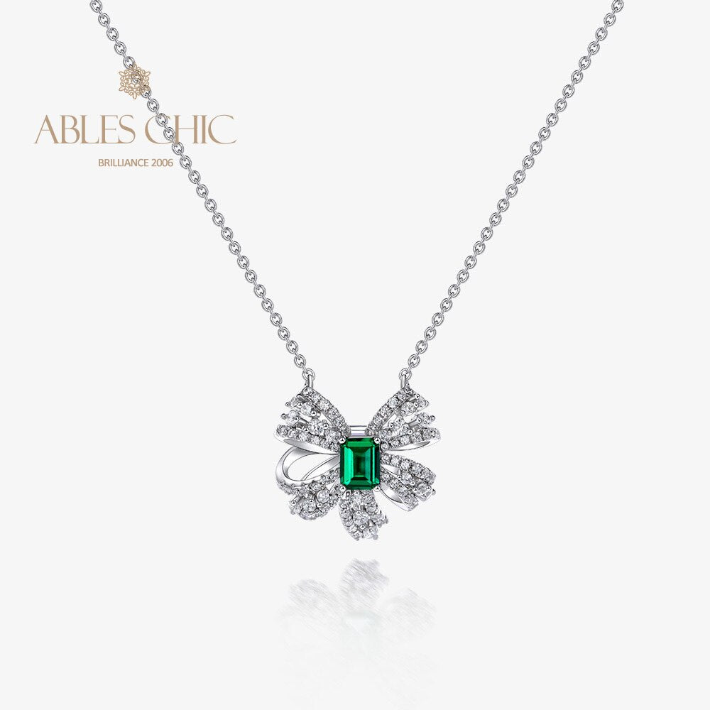 Emerald Bowtie Pendant P0645