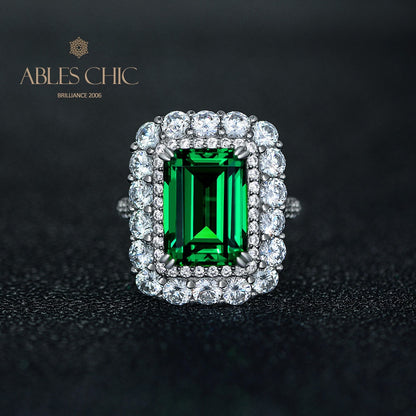 Emerald Floral Ring R1160