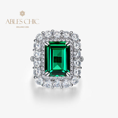 Emerald Floral Ring R1160