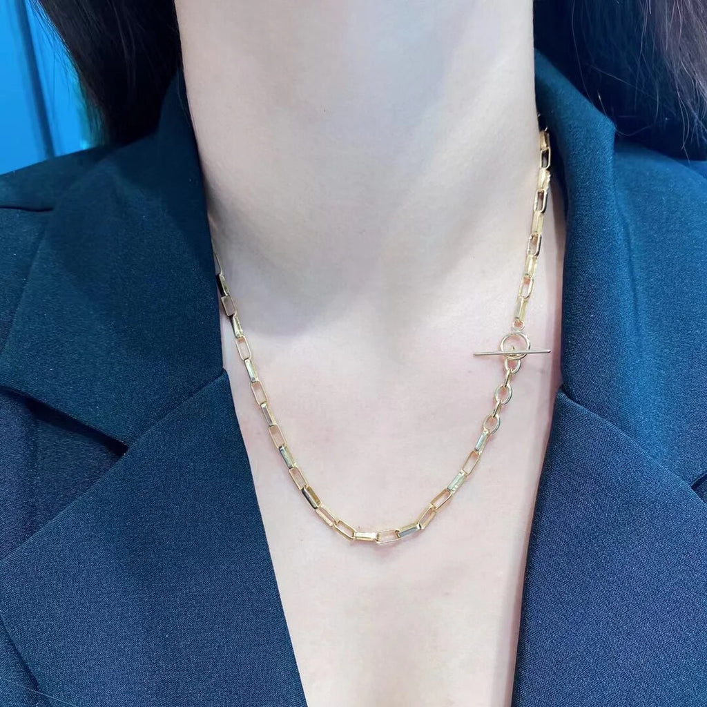 Thick Elongated Chain Necklace