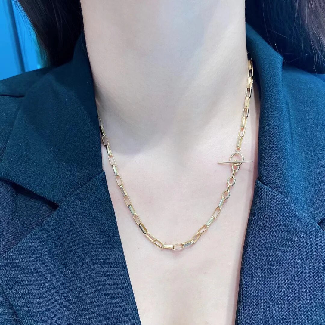 Thick Elongated Chain Necklace