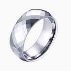 Tungsten Faceted Ring 8mm