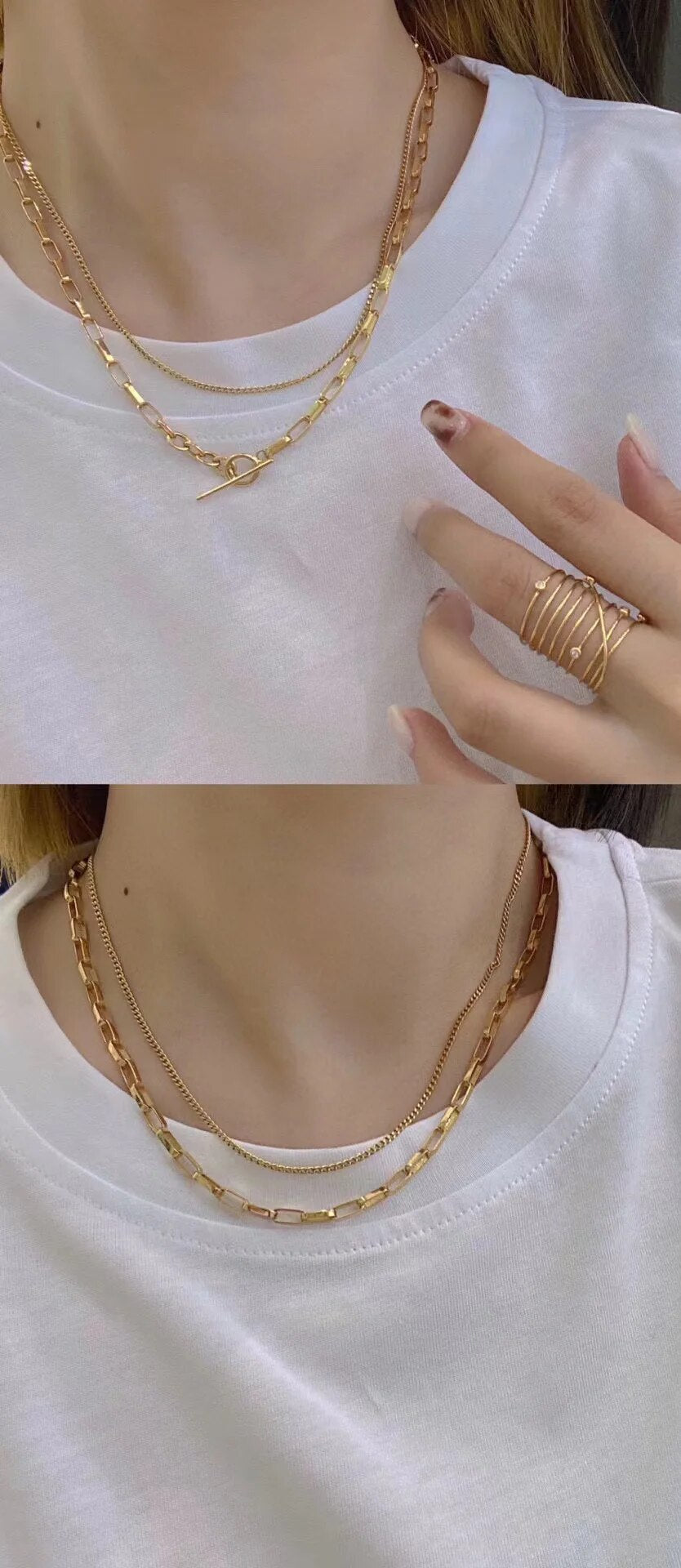 Thick Elongated Chain Necklace