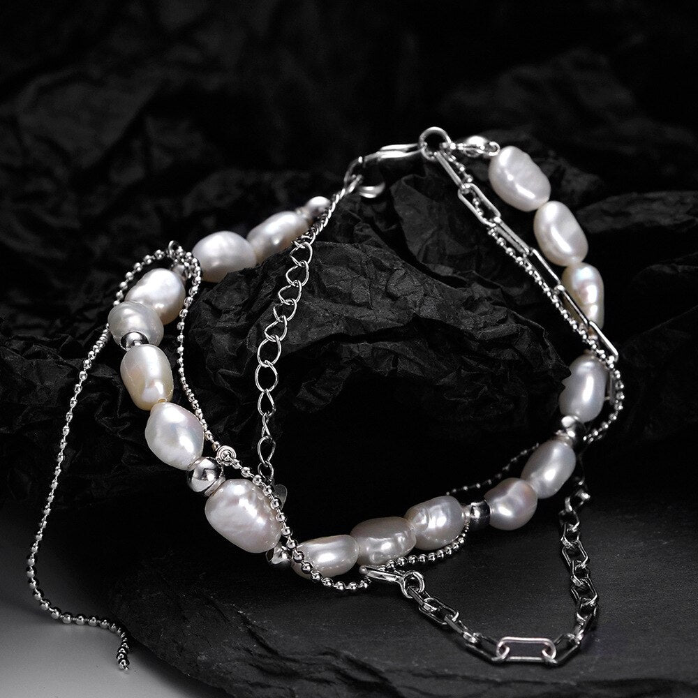 Baroque Pearls Chain Bracelet B1029
