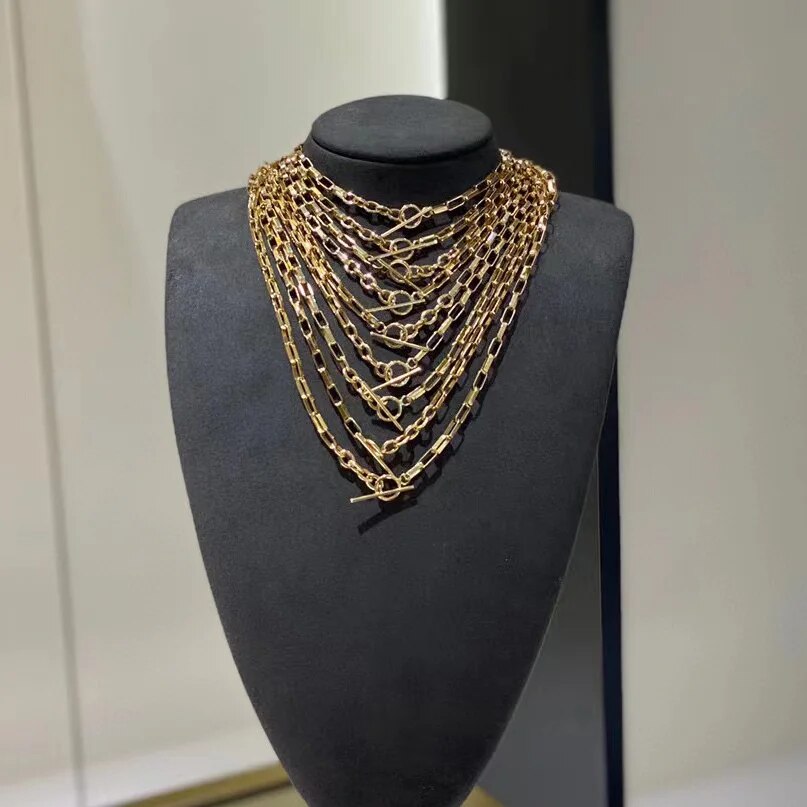 Thick Elongated Chain Necklace