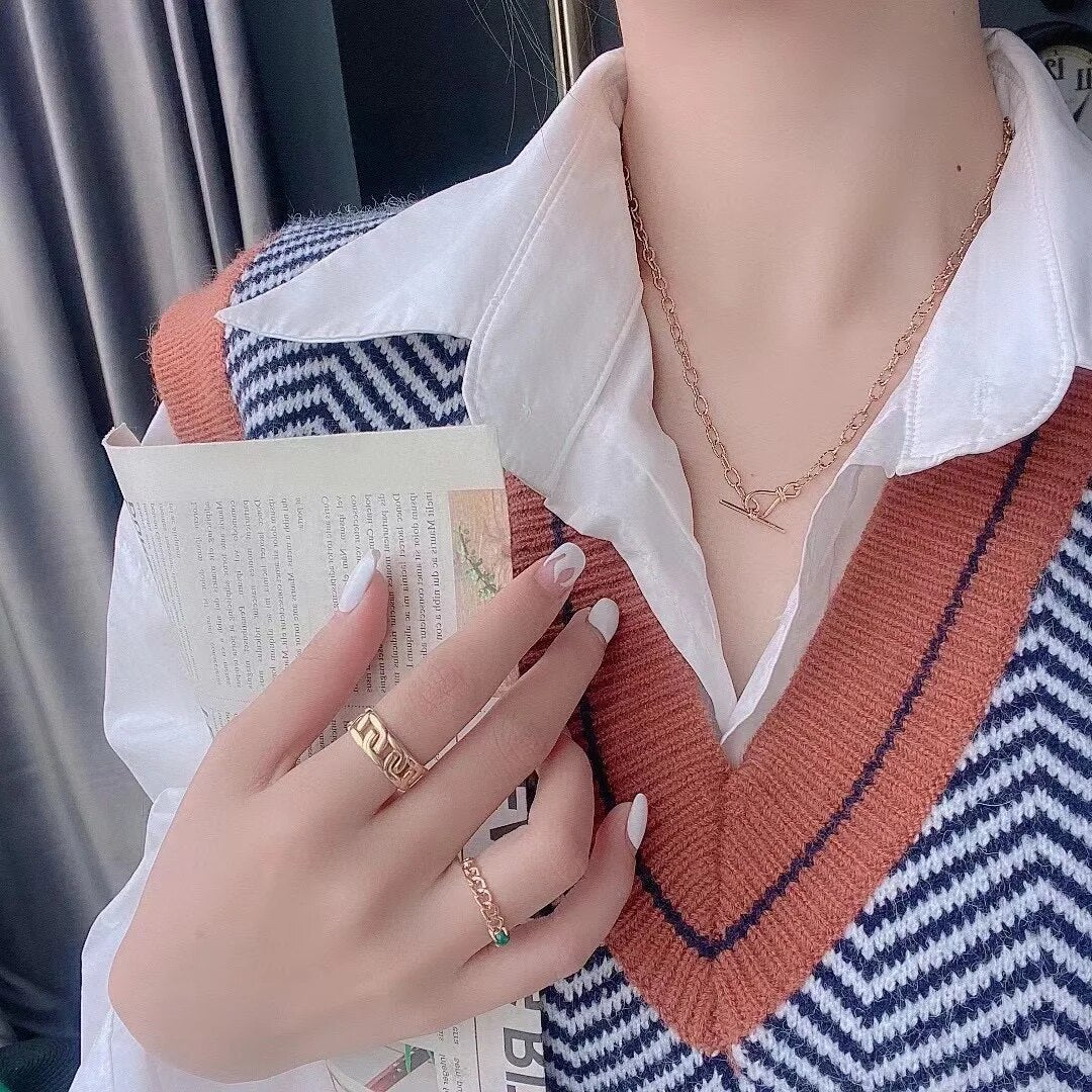 Dapped Pattern Cable Chain Necklace