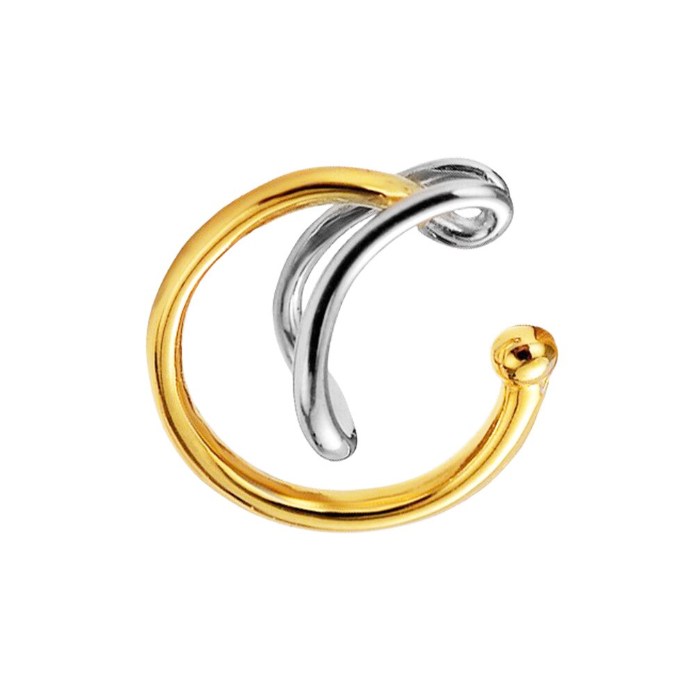 Two-tone Wire Hoop Ear Buckles E1035 1 Piece