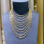 Knurled Drawn Chain T-bar Necklace