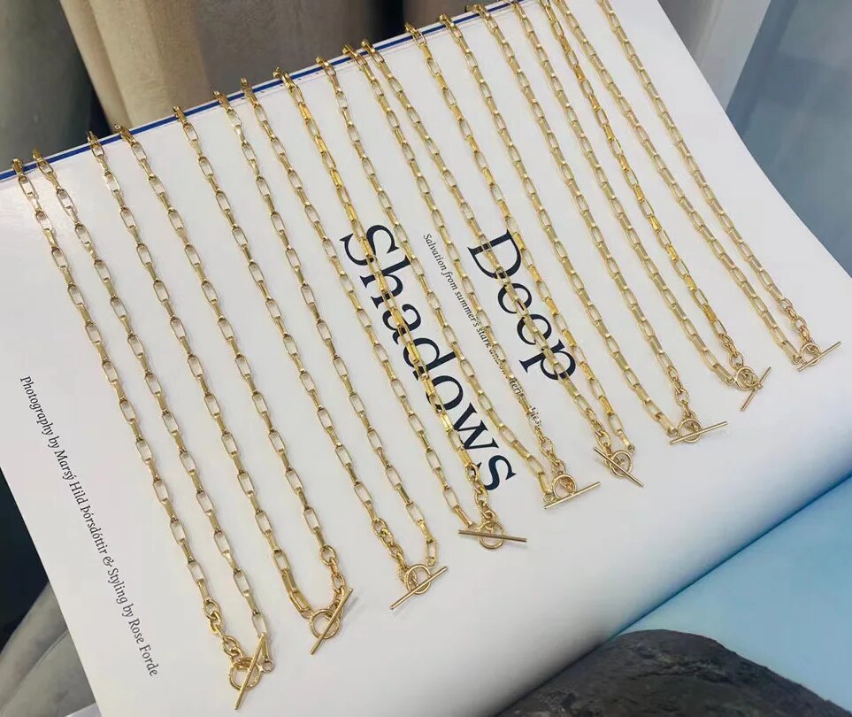 Thick Elongated Chain Necklace