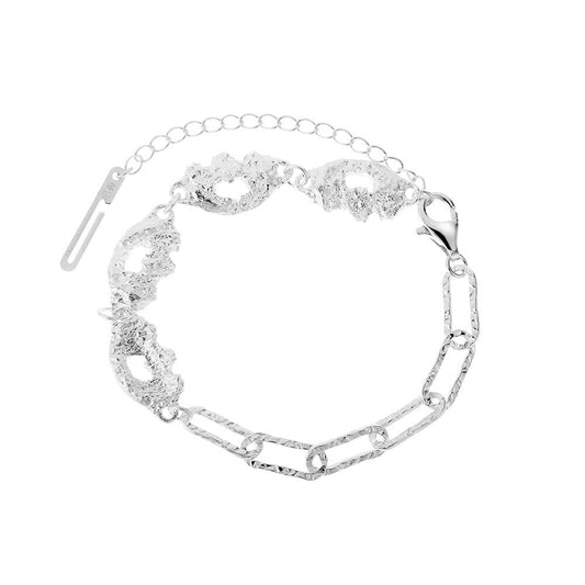 Thick Crumpled Links Bracelet B1024