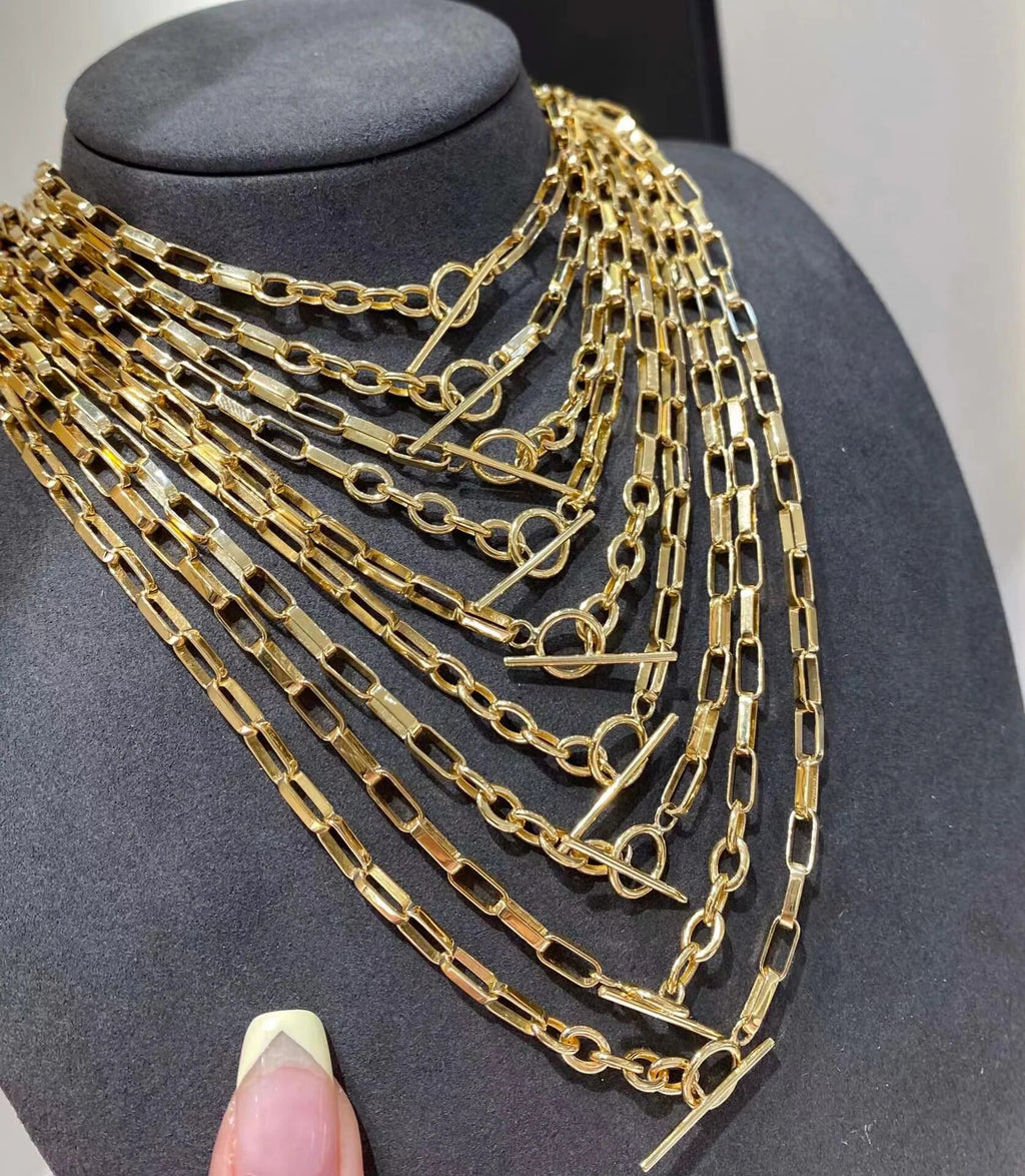 Thick Elongated Chain Necklace