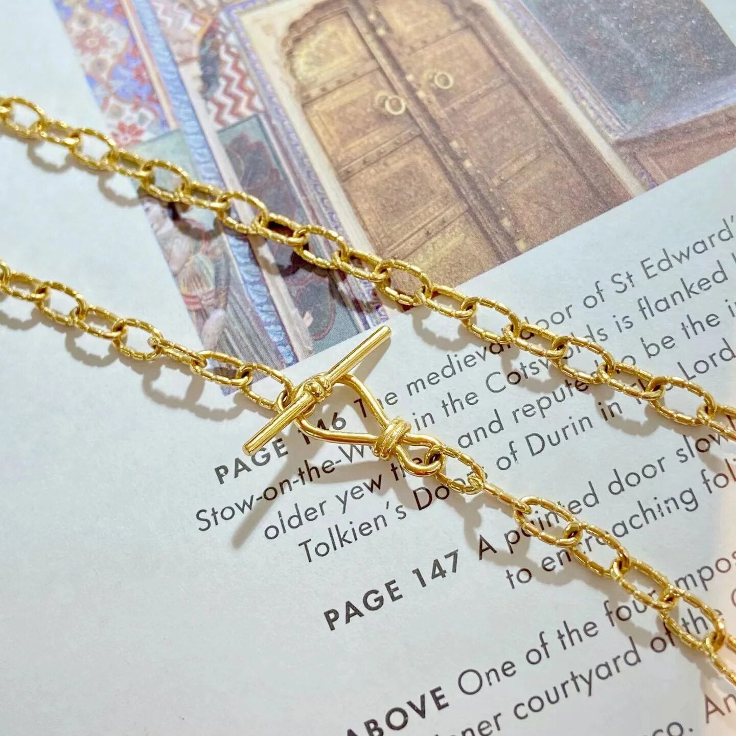 Dapped Pattern Cable Chain Necklace