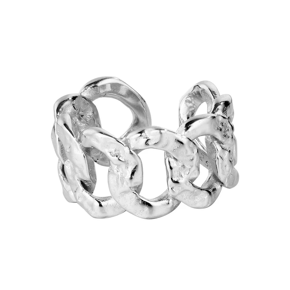 Beaten Links Hammered Ring R14