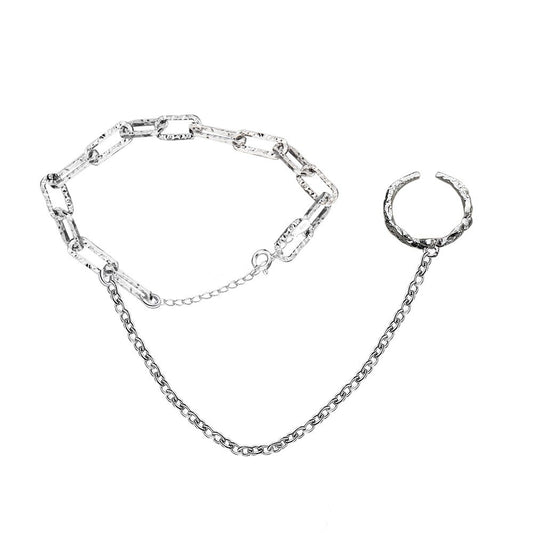 Texture Elongated Chained Bracelet B1026