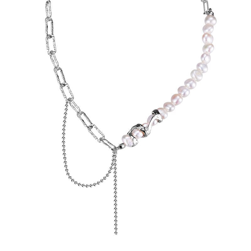 Collier multi-chaînes de perles baroques N1042