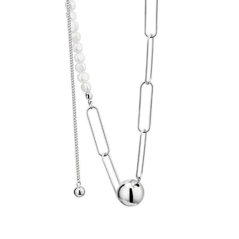 Drawn Chain Baroque Pearl Necklace N1032