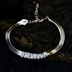 Pronged CZ Snake Chain Bracelet B1009