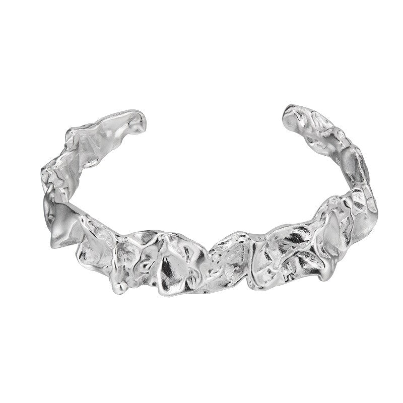 Crumpled Texture Open Bangle B1040
