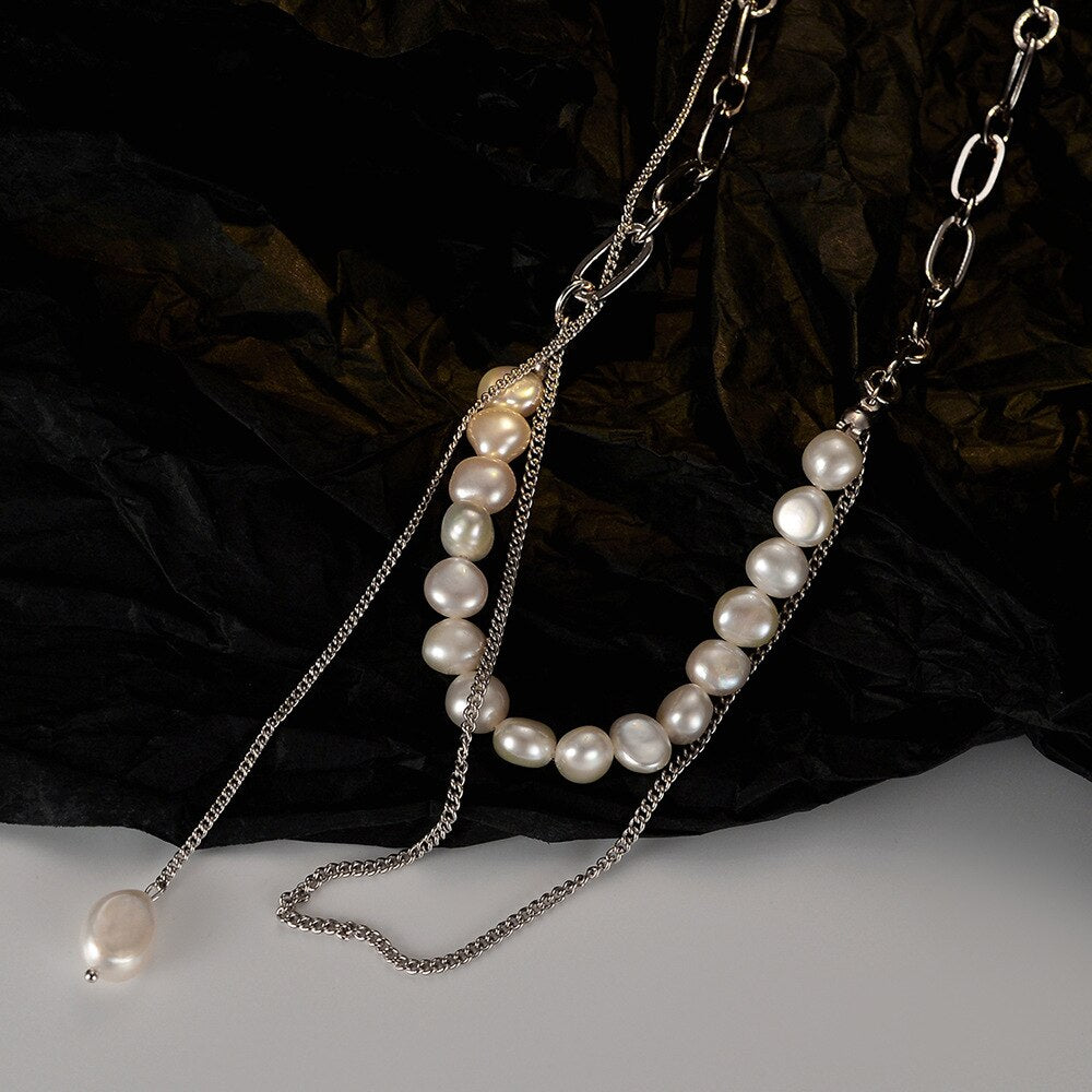 Long Chain Baroque Pearl Tassel Necklace N1031
