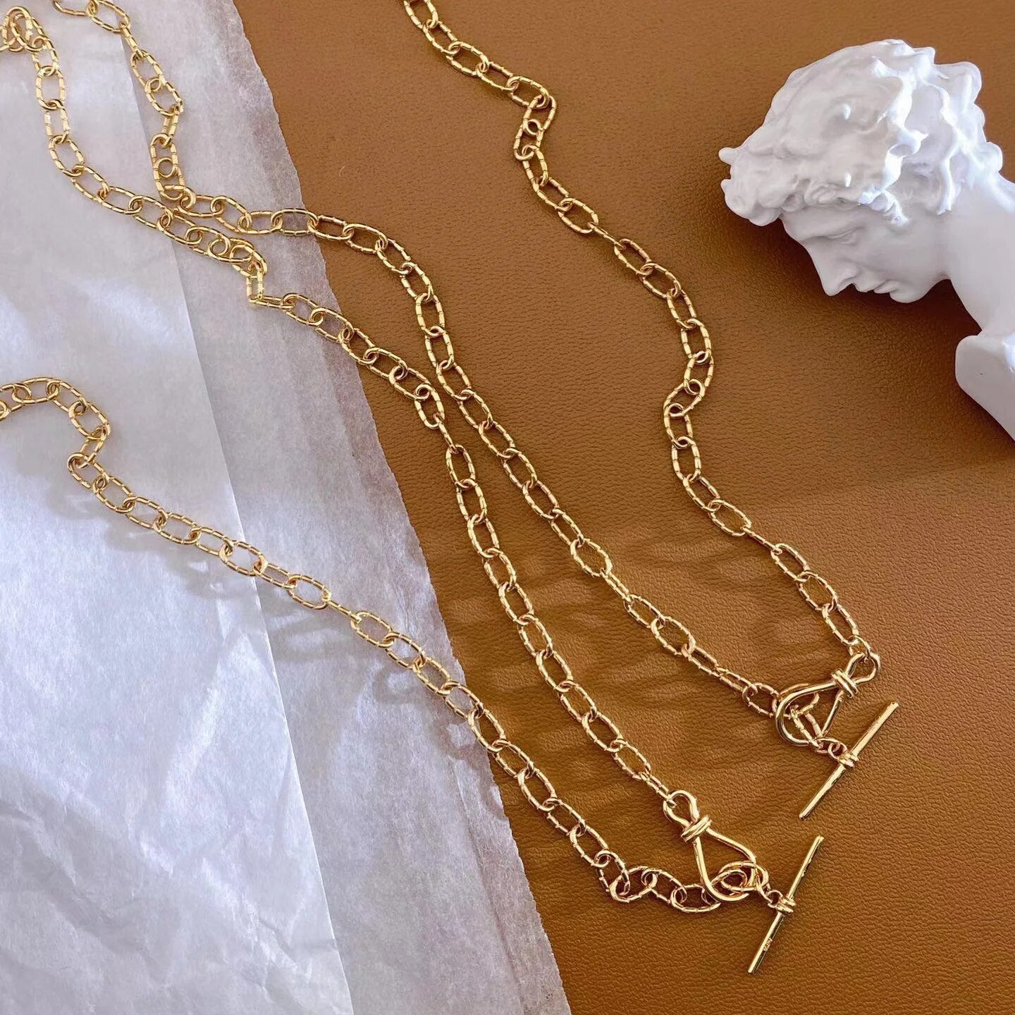 Dapped Pattern Cable Chain Necklace