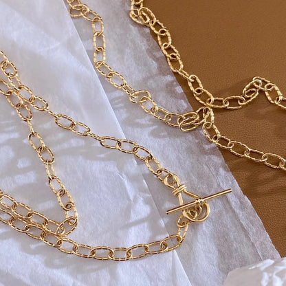 Dapped Pattern Cable Chain Necklace