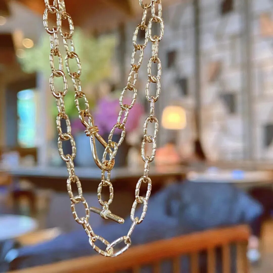 Dapped Pattern Cable Chain Necklace