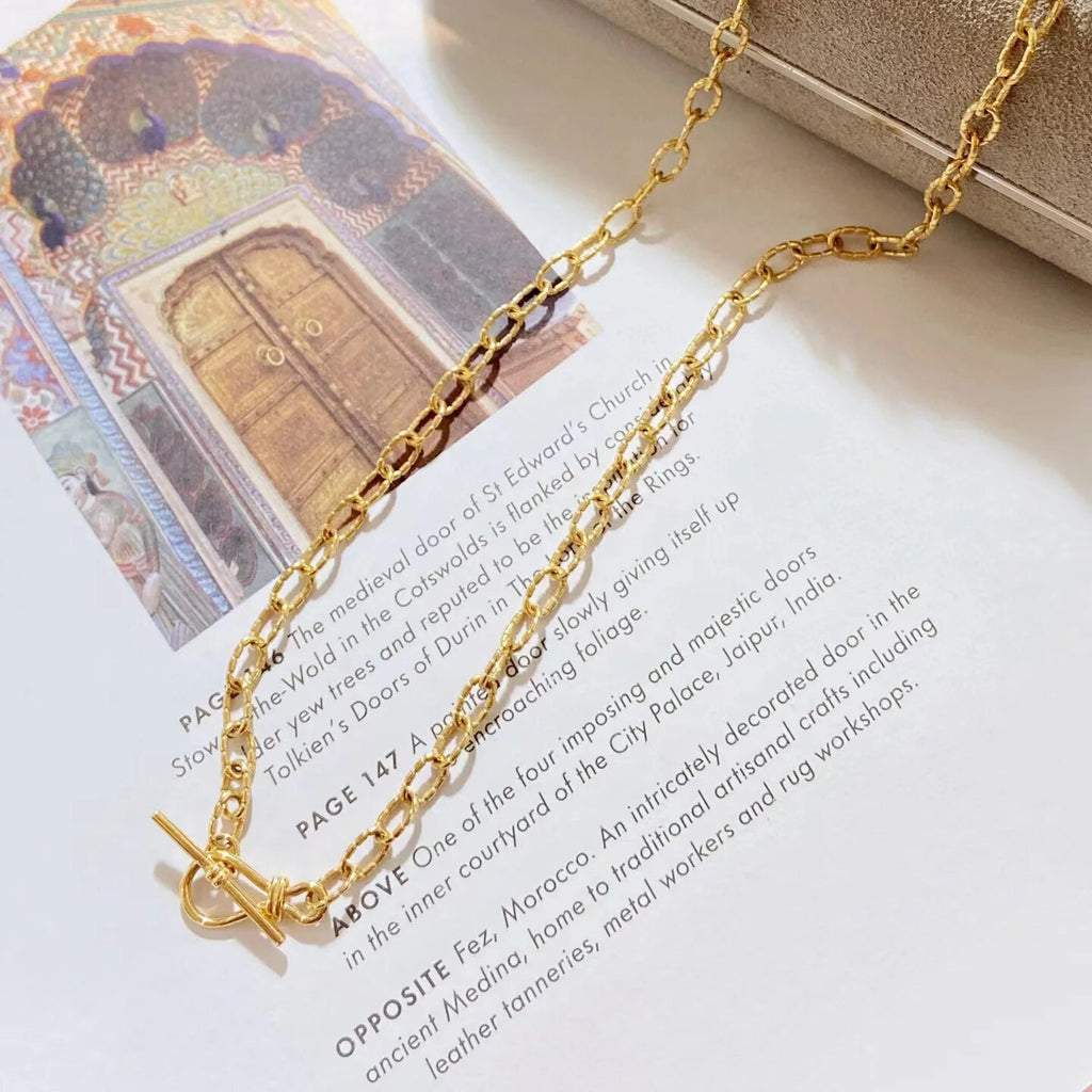 Dapped Pattern Cable Chain Necklace