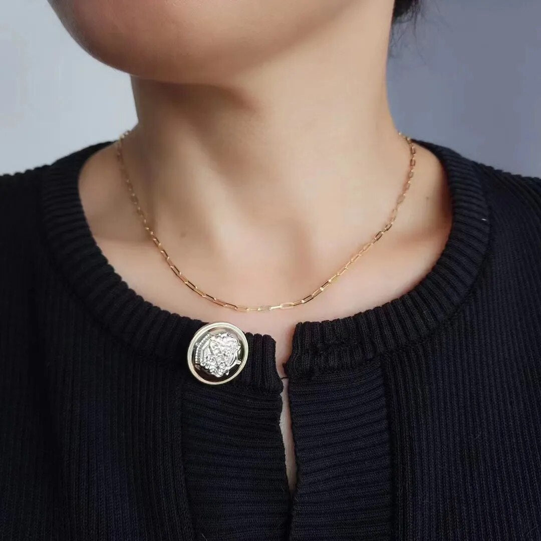 Elongated Chain Necklace 40+5cm 4.2g