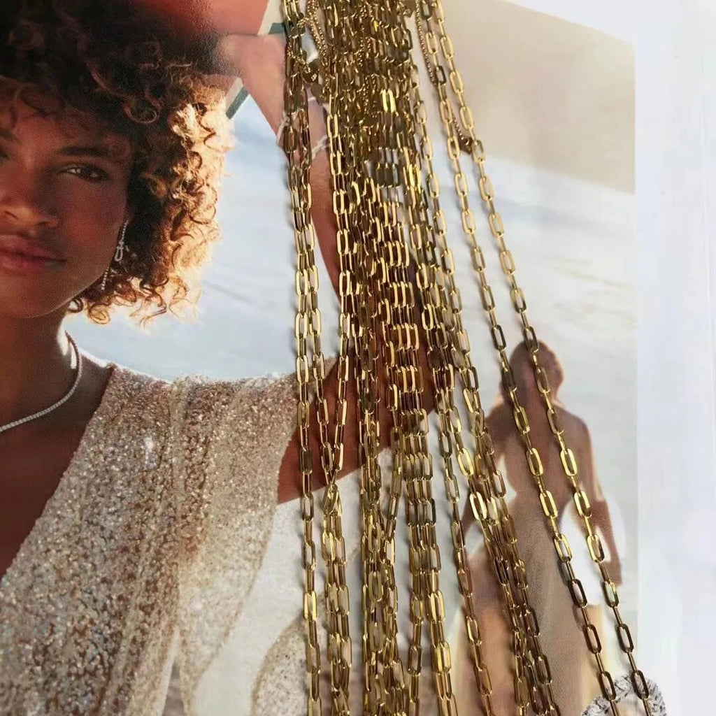 Elongated Chain Necklace 40+5cm 4.2g