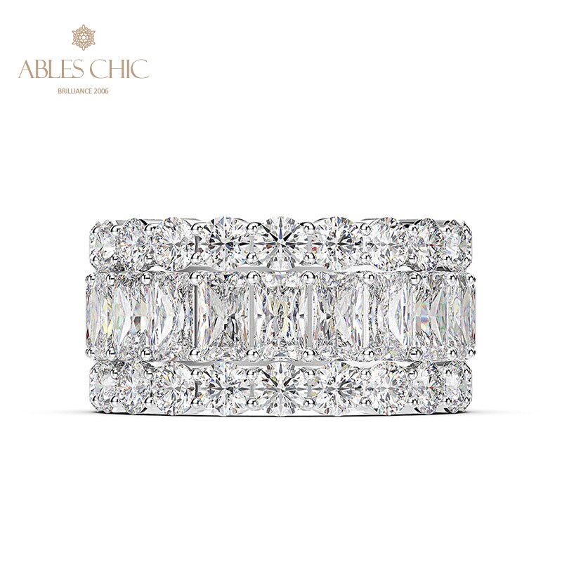 3 Rows Wide Sapphire Wedding Band R0923