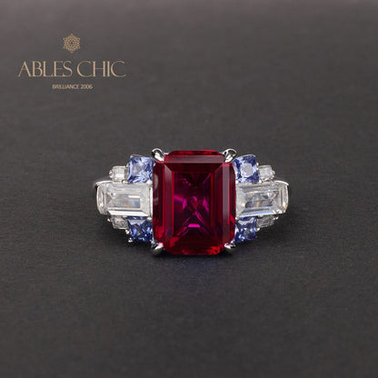 Bague de fiançailles diamant taille Asscher R0380