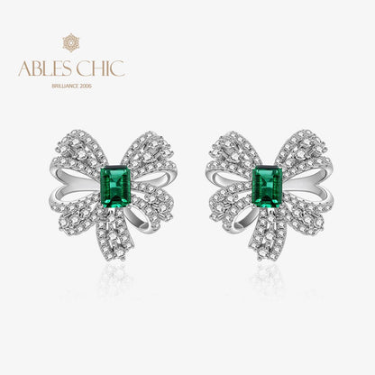 Bowtie Emerald Butterfly Earrings E0400