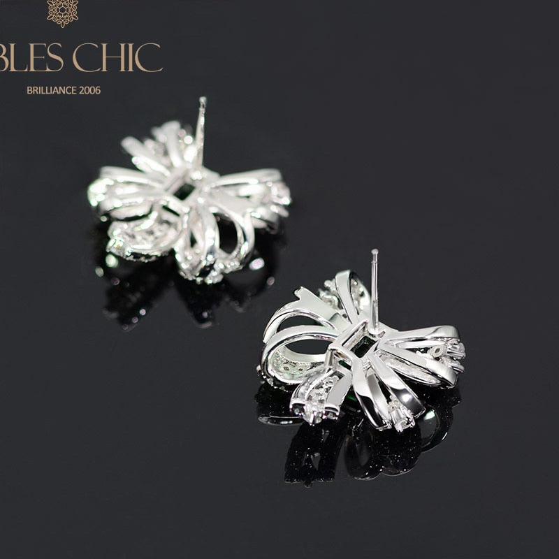 Bowtie Emerald Butterfly Earrings E0400