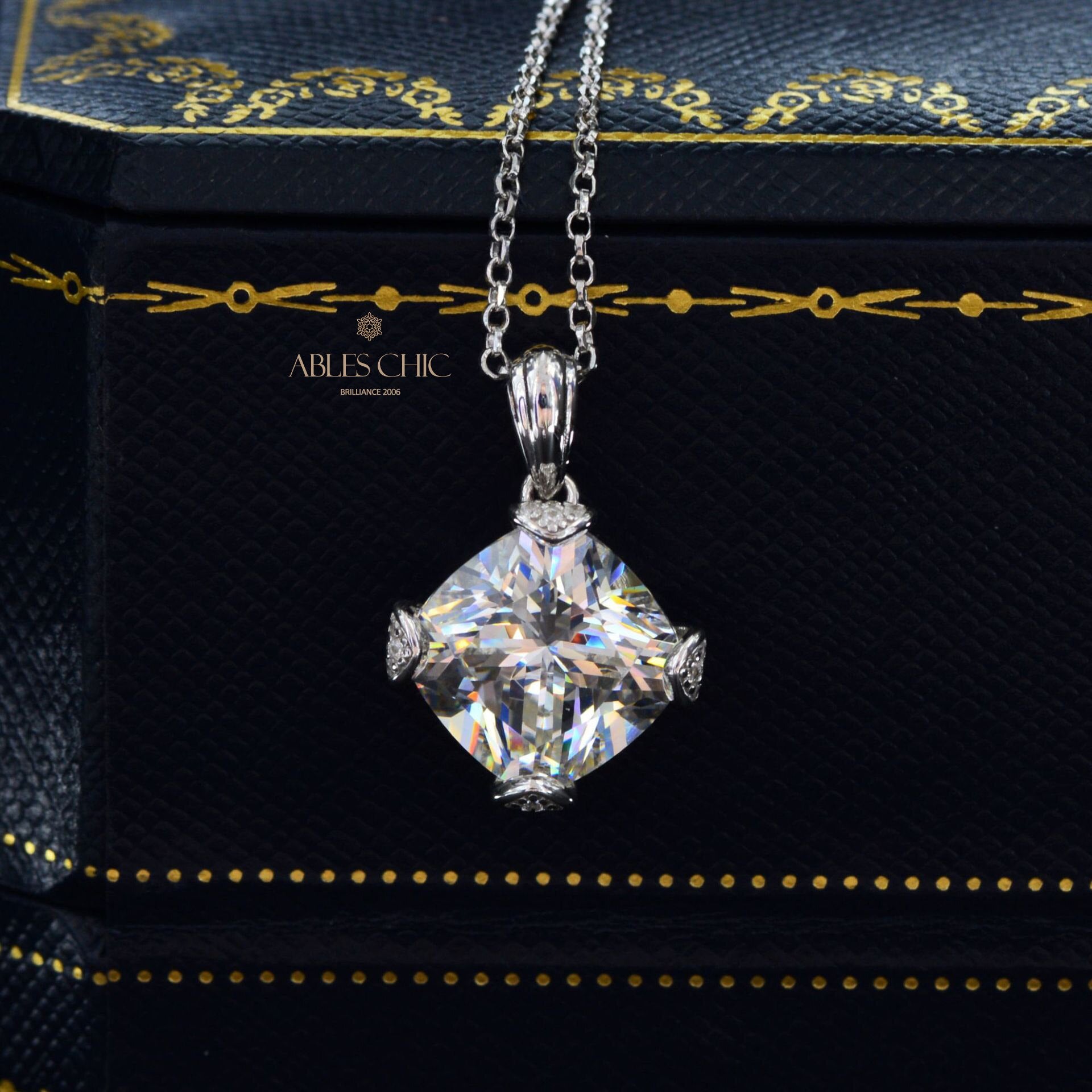 Cushion Cut Tourmaline Pendant B0441