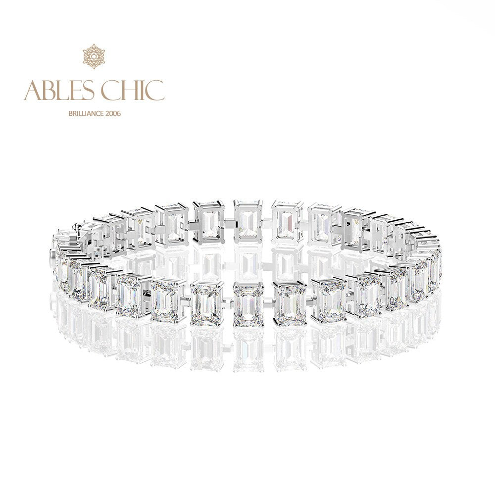 Emerald Cut Iced Out Brides Bracelet B0452