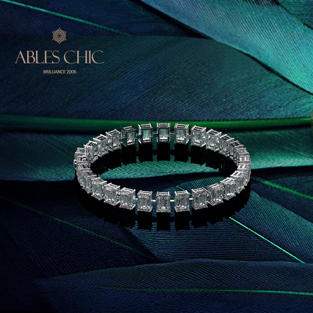 Emerald Cut Iced Out Brides Bracelet B0452