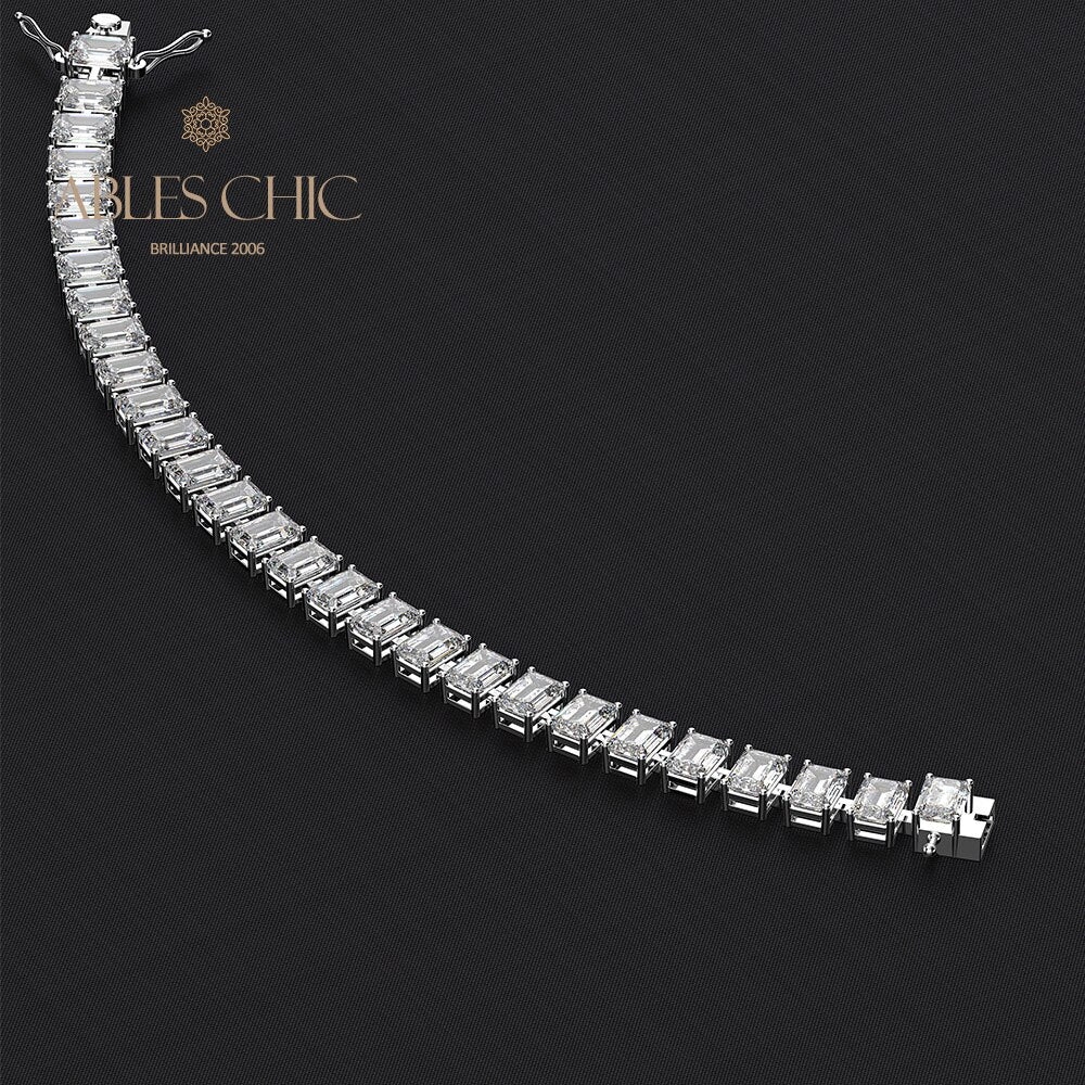 Emerald Cut Iced Out Brides Bracelet B0452