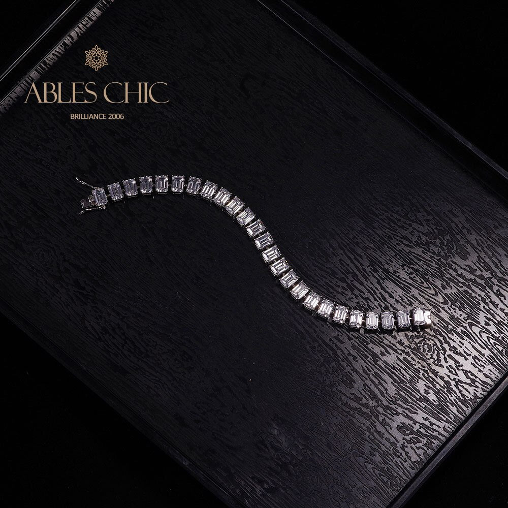 Emerald Cut Iced Out Brides Bracelet B0452