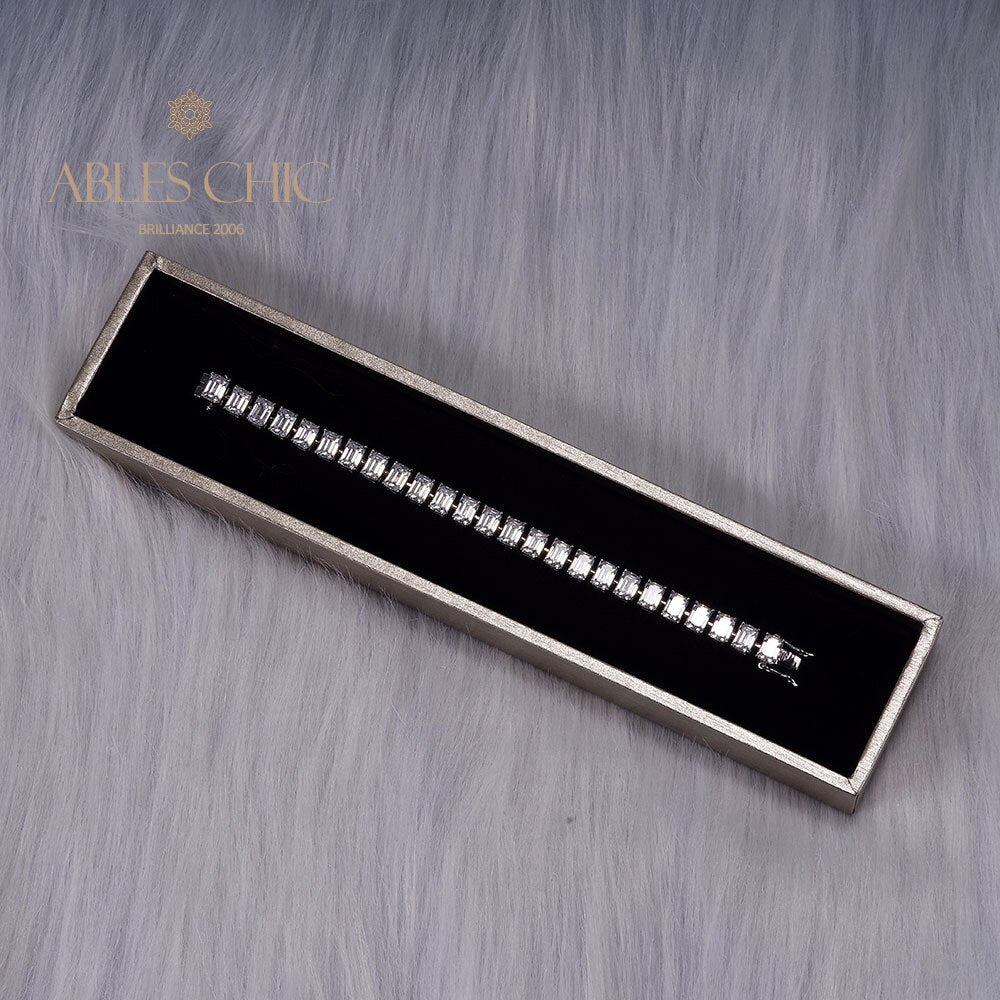 Emerald Cut Iced Out Brides Bracelet B0452