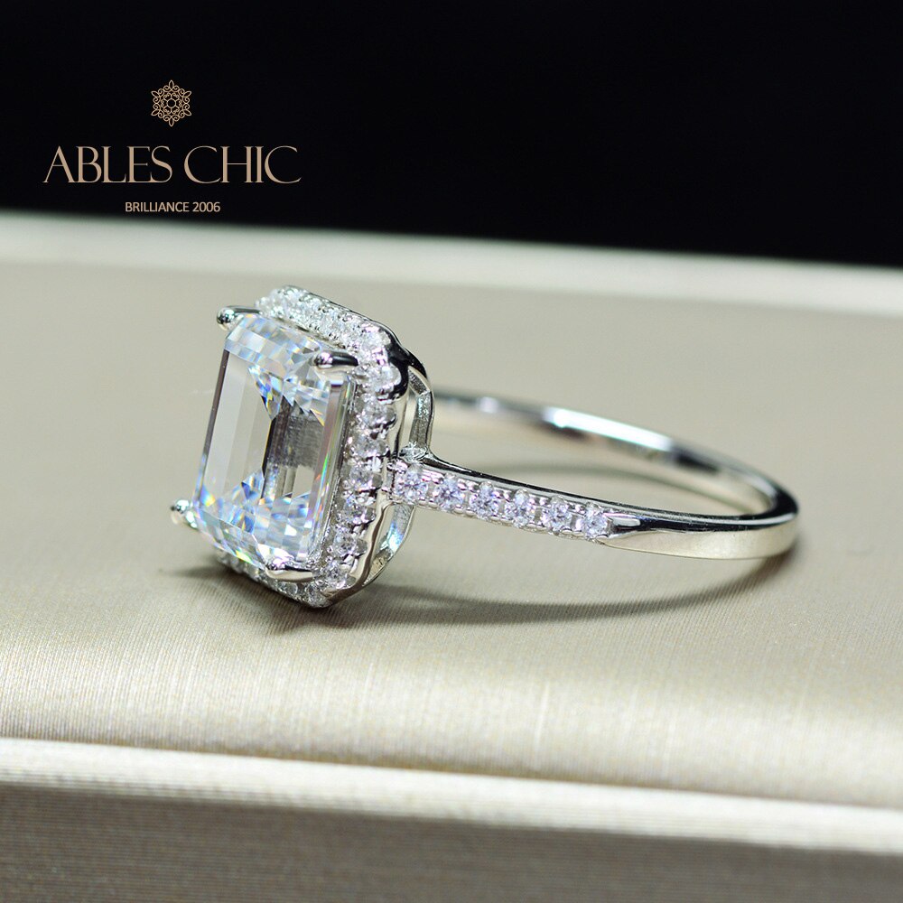 Emerald Cut Halo Engagement Ring R0922
