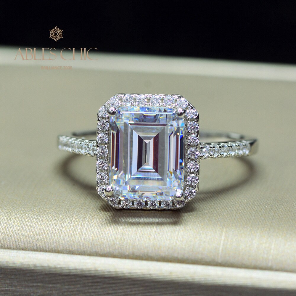Emerald Cut Halo Engagement Ring R0922