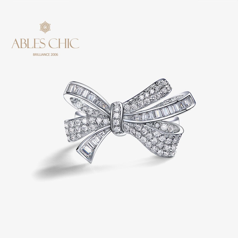 Diamonds Bow Knots Cocktail Ring R1090