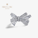 Diamonds Bow Knots Cocktail Ring R1090