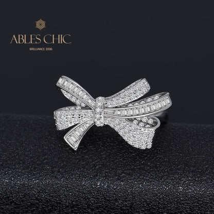 Diamonds Bow Knots Cocktail Ring R1090