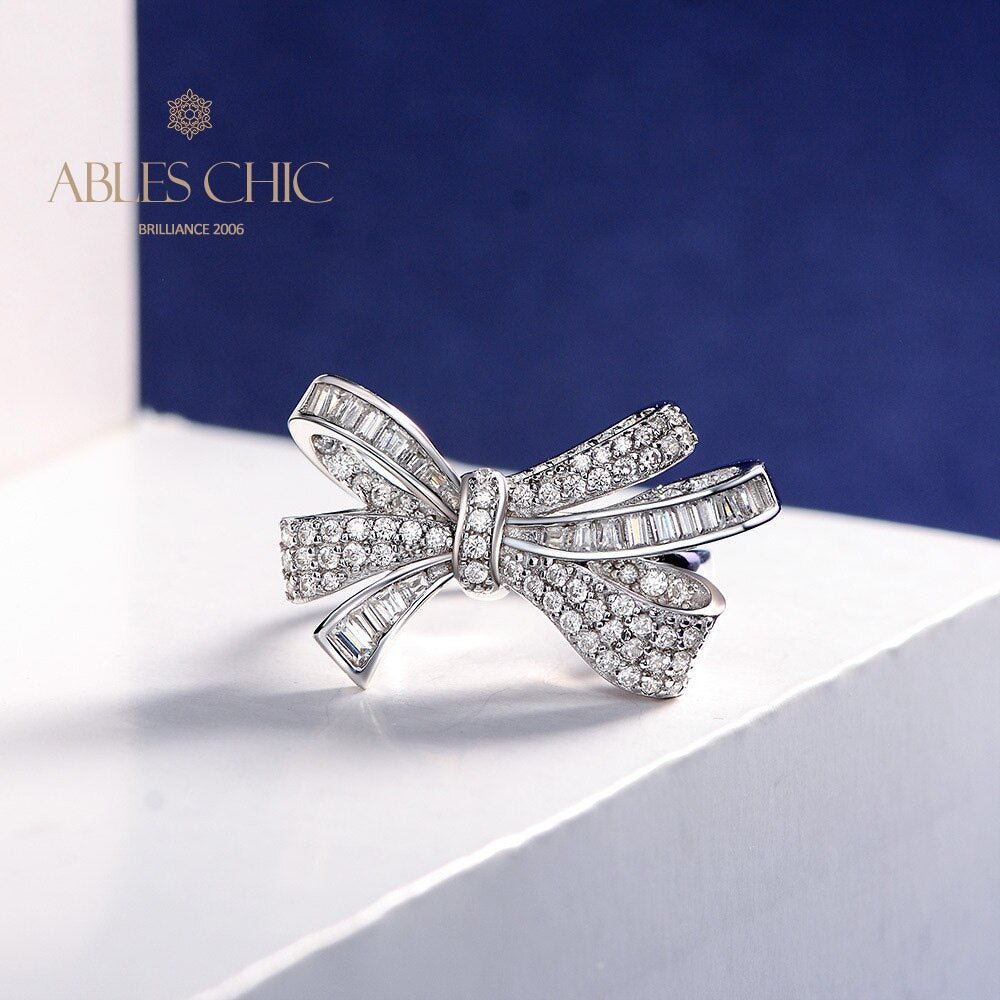 Diamonds Bow Knots Cocktail Ring R1090
