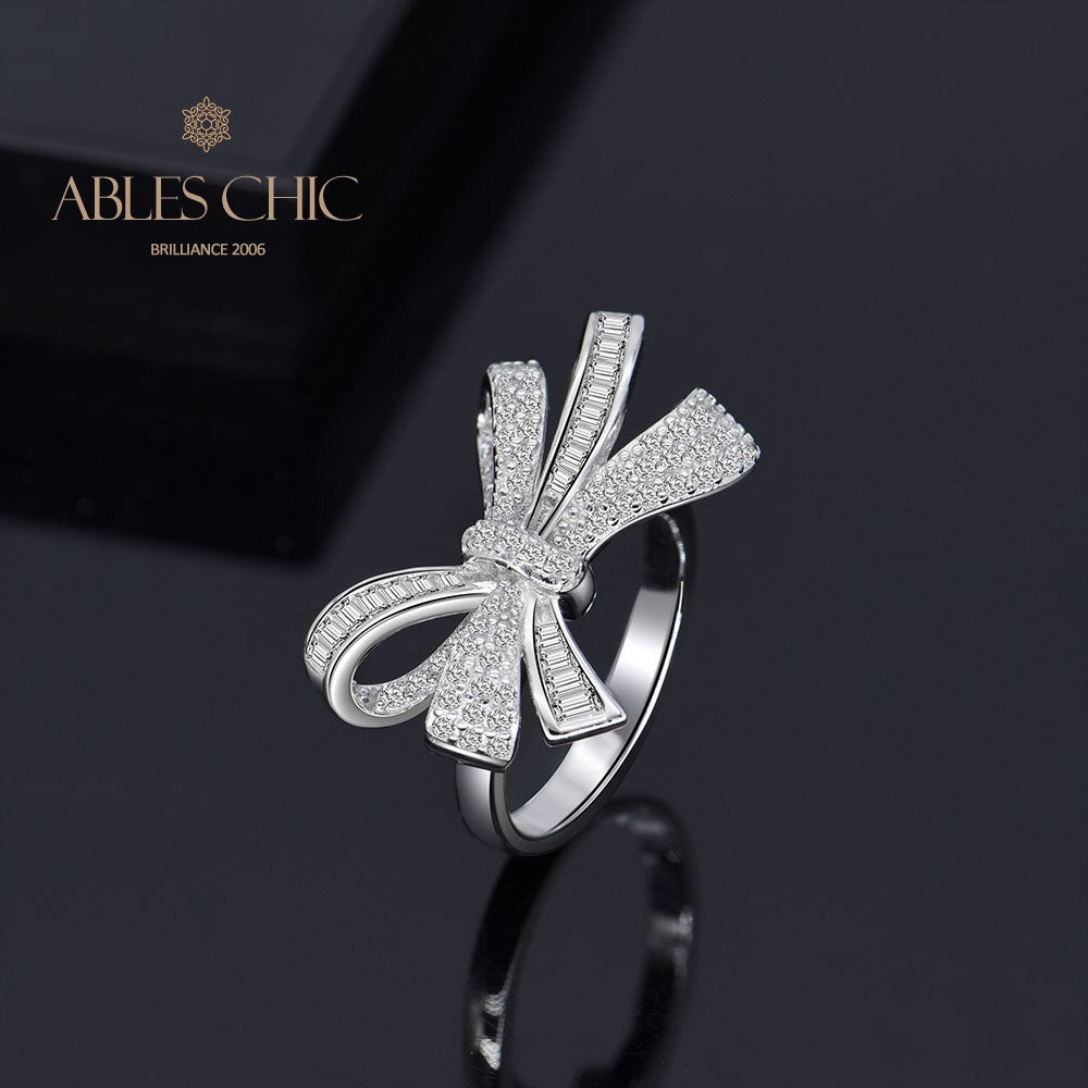 Diamonds Bow Knots Cocktail Ring R1090