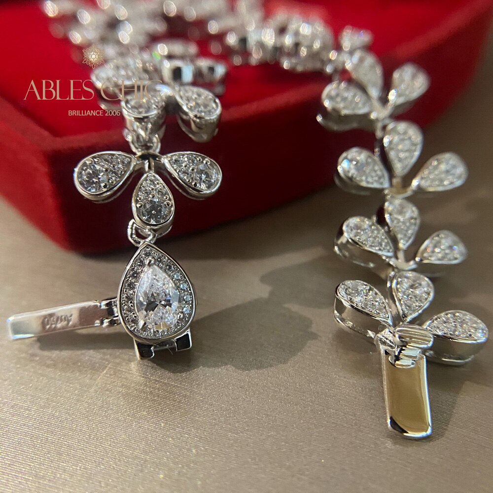 Flower Iced Out Wedding Bracelet B0553