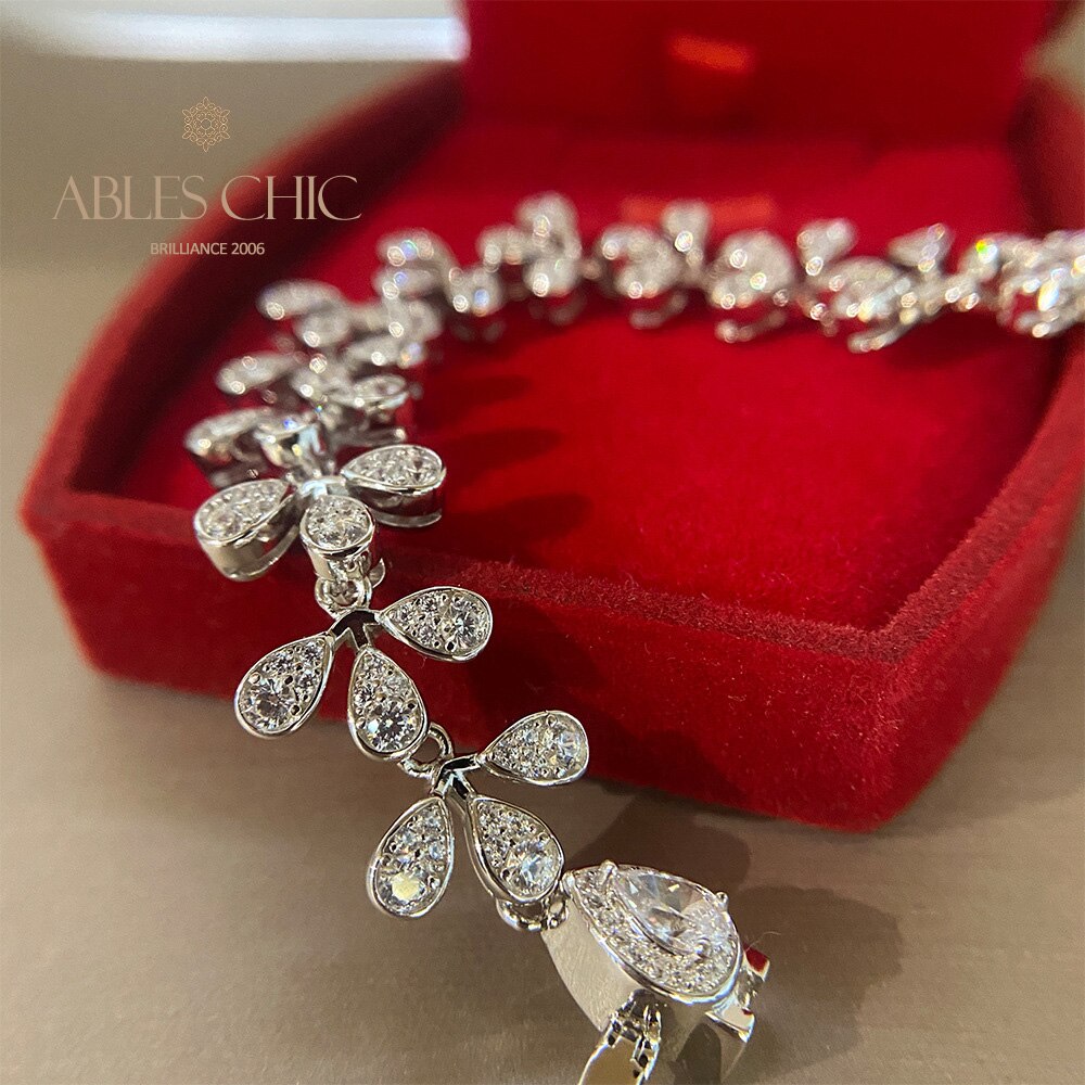 Flower Iced Out Wedding Bracelet B0553